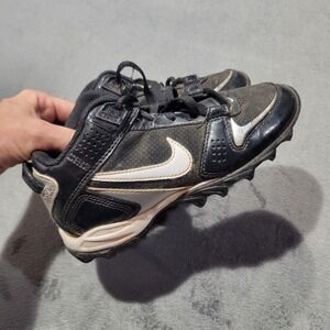 Nike Cleats Kids 1Y Black Shark Mid Top Baseball Football Shoes 415112-012